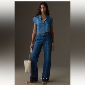 Denim Anthropologie top